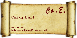 Csiky Emil névjegykártya