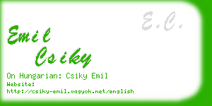emil csiky business card